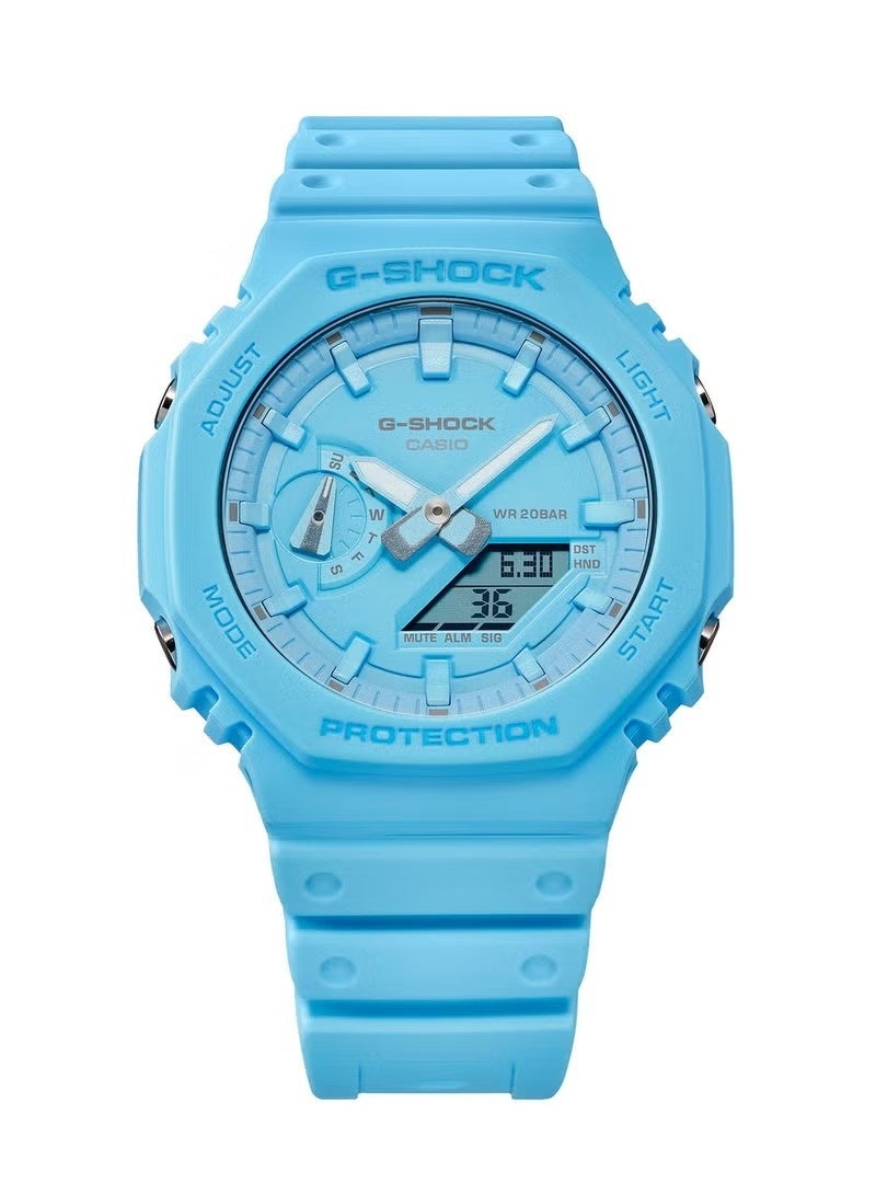 G-SHOCK ANALOG DIGITAL TONE-ON-TONE Series GA-2100-2A2 Blue Resin Band Unisex Watch - Image 2